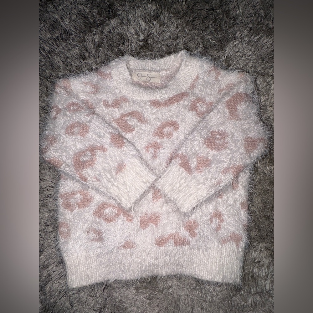 Jessica Simpson Pink and Cream Heart Sweater
